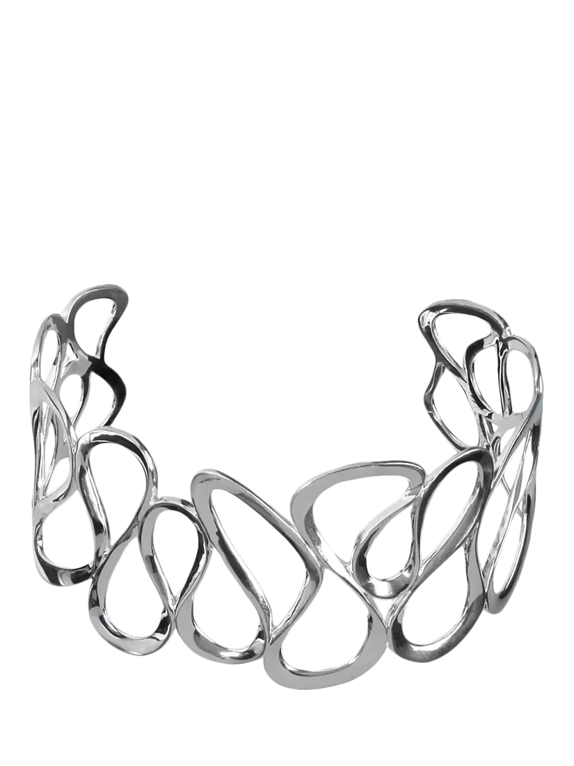 Nina B Wavy Cuff Bangle, Silver