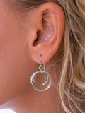 Nina B sterling silver open circle drop earrings 2.5cm - British product