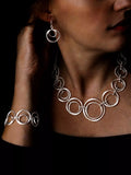 Nina B sterling silver open circle drop earrings 2.5cm - British product