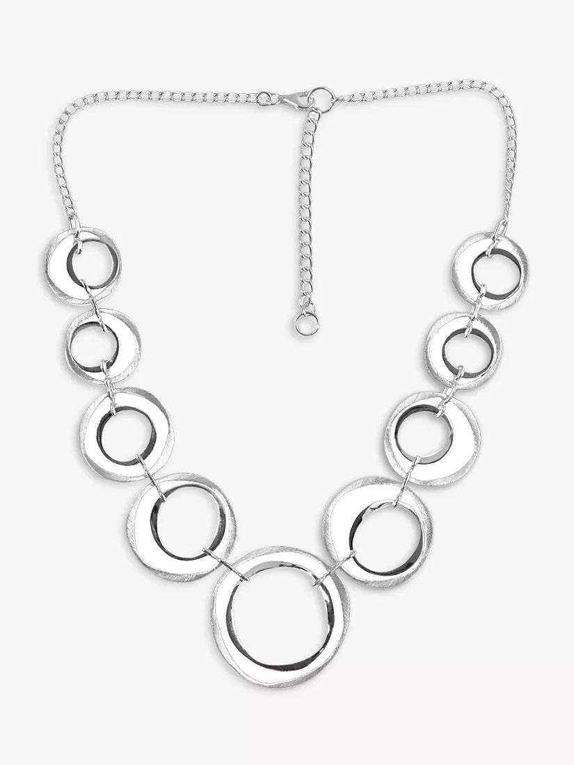 Nina B sterling silver open circles necklace 45cm, UK version