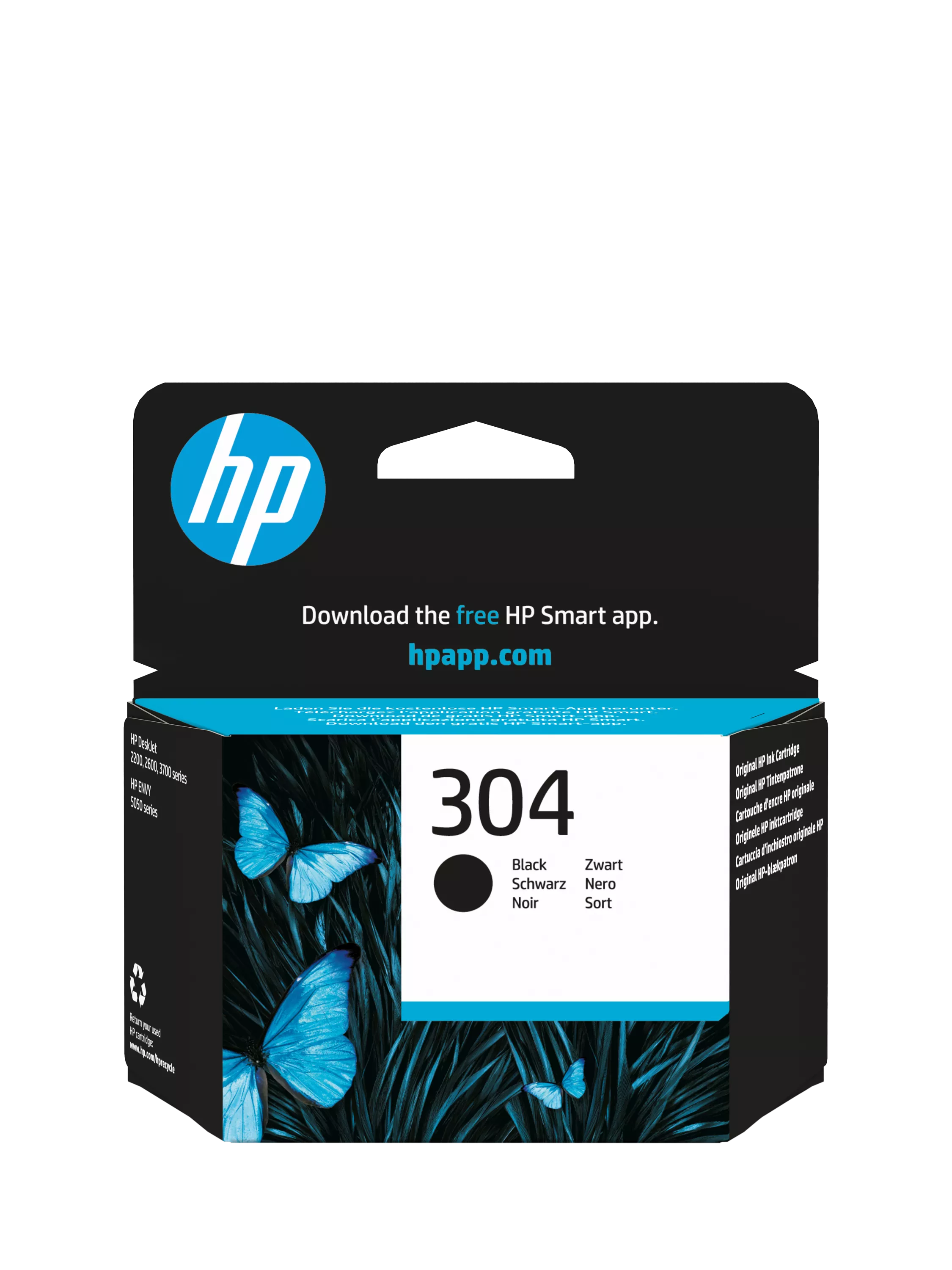 HP 304 black original ink cartridge, imported from the UK