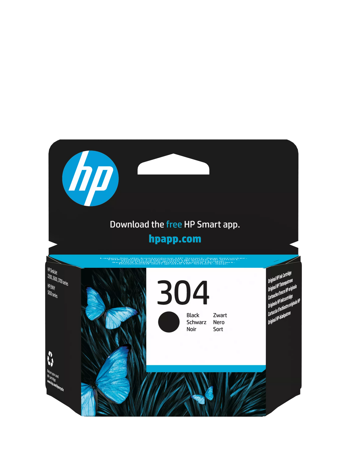 HP 304 black original ink cartridge, imported from the UK