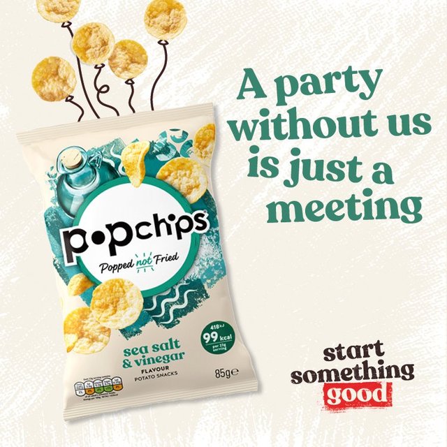 popchips Sea Salt & Vinegar Sharing Crisps   85g GOODS M&S   