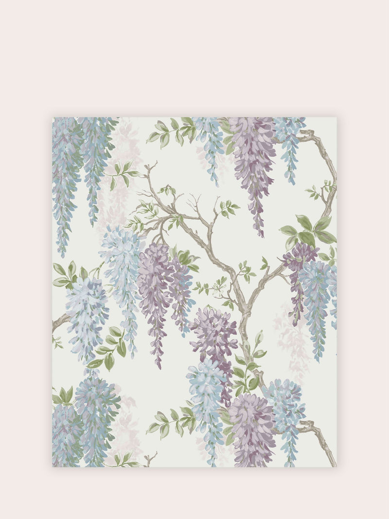 ورق حائط Laura Ashley بلون الخزامى الباهت (Wisteria) بحديقة، 10 أمتار - منتج بريطاني