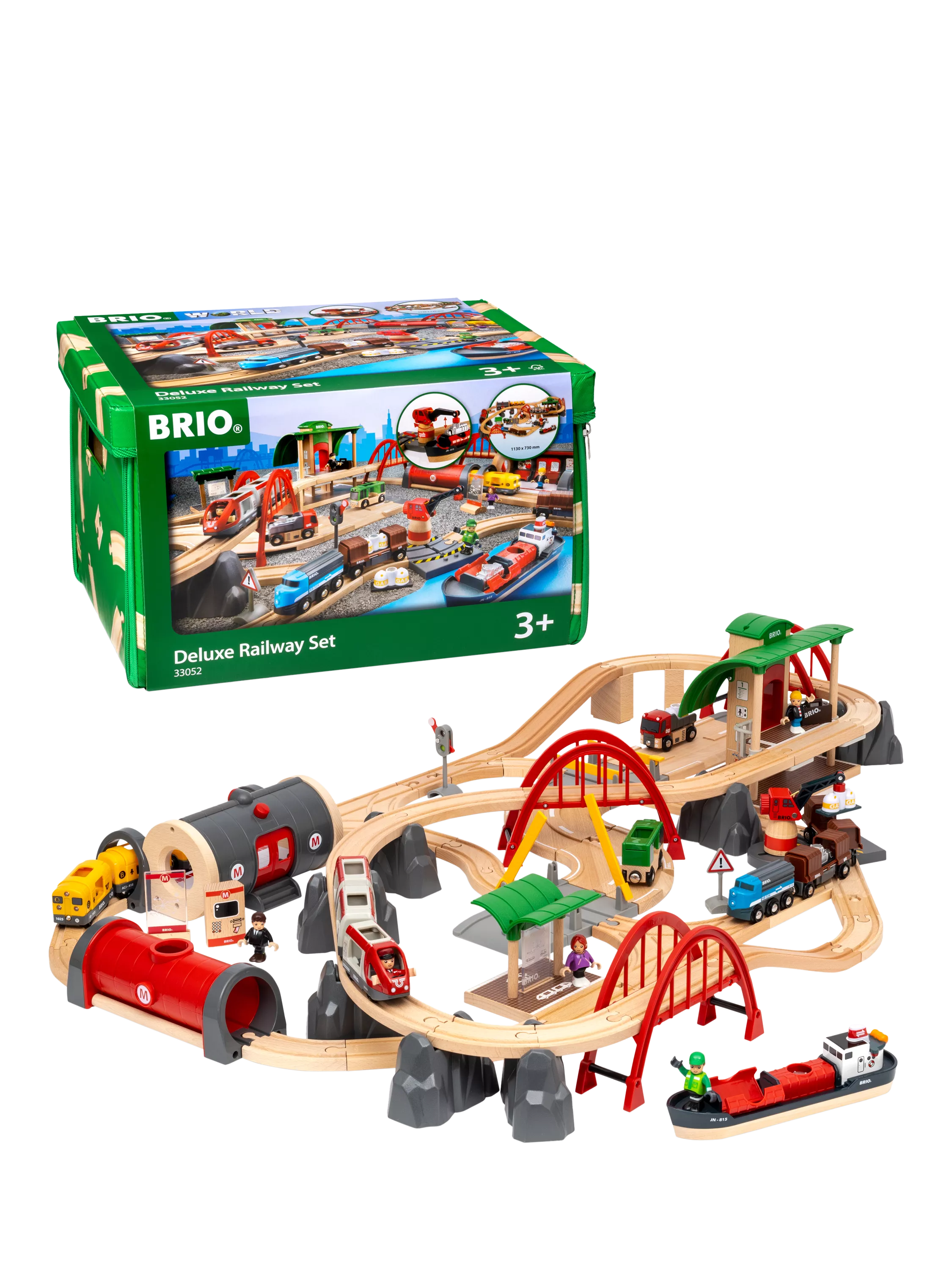 BRIO Deluxe Railway Set 87-piece wooden train set - British product