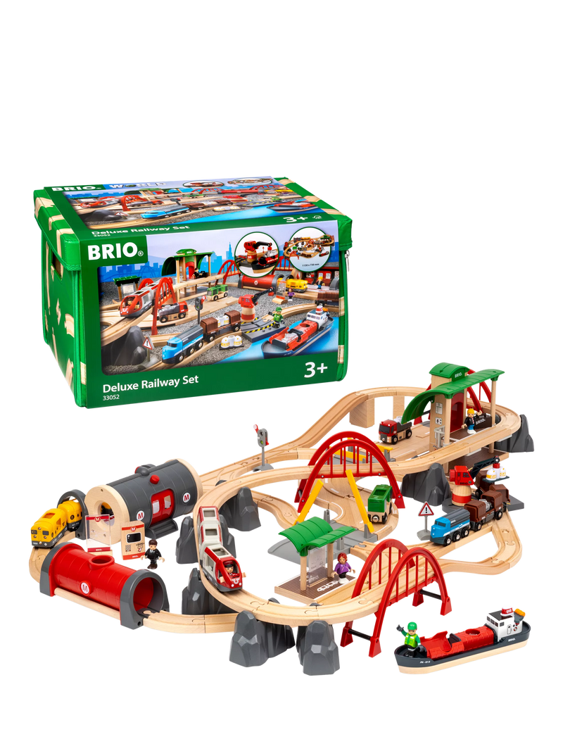 BRIO Deluxe Railway Set 87-piece wooden train set - British product