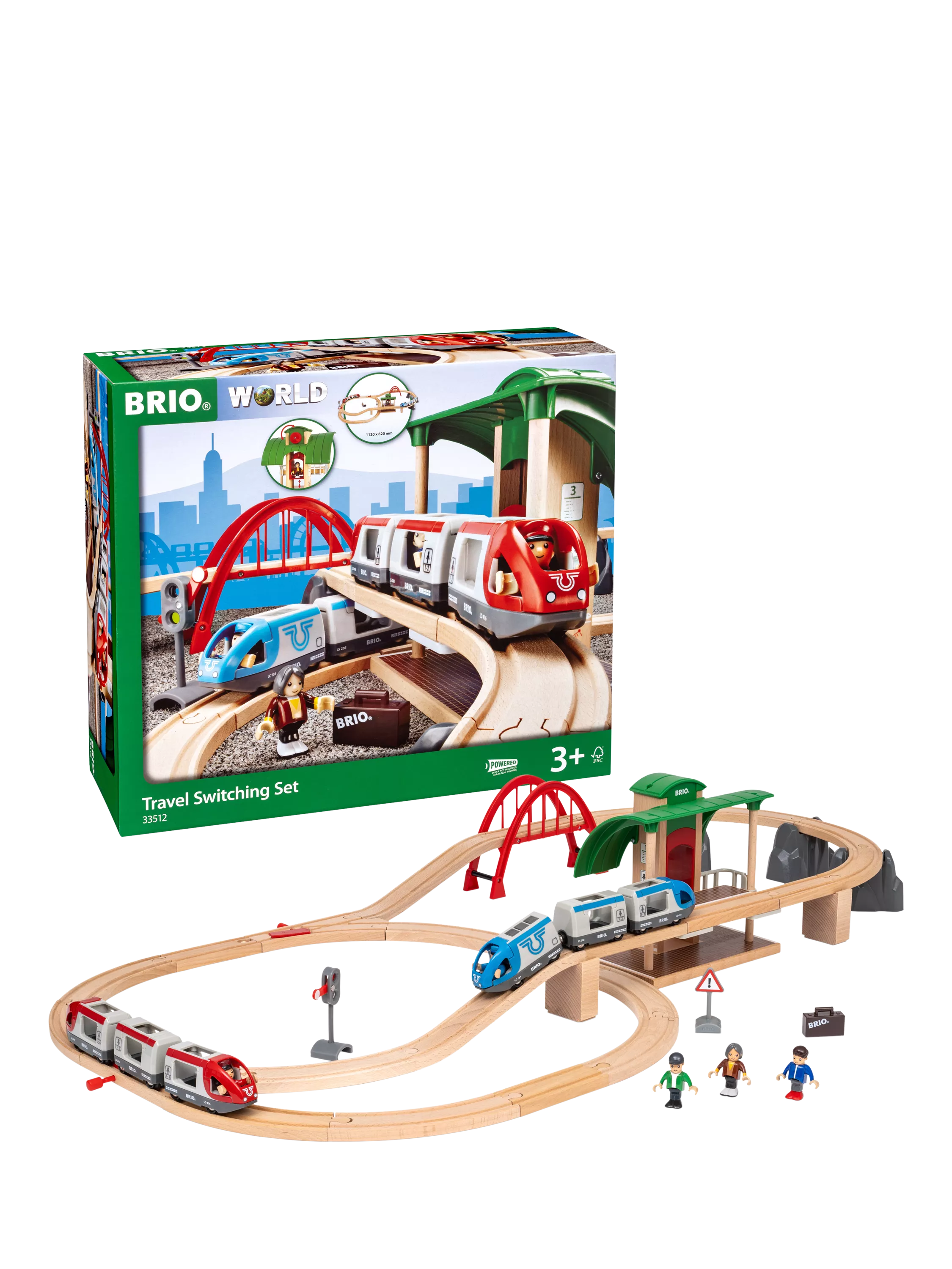 BRIO Travel Switching Train Set, wooden toy imported from the UK