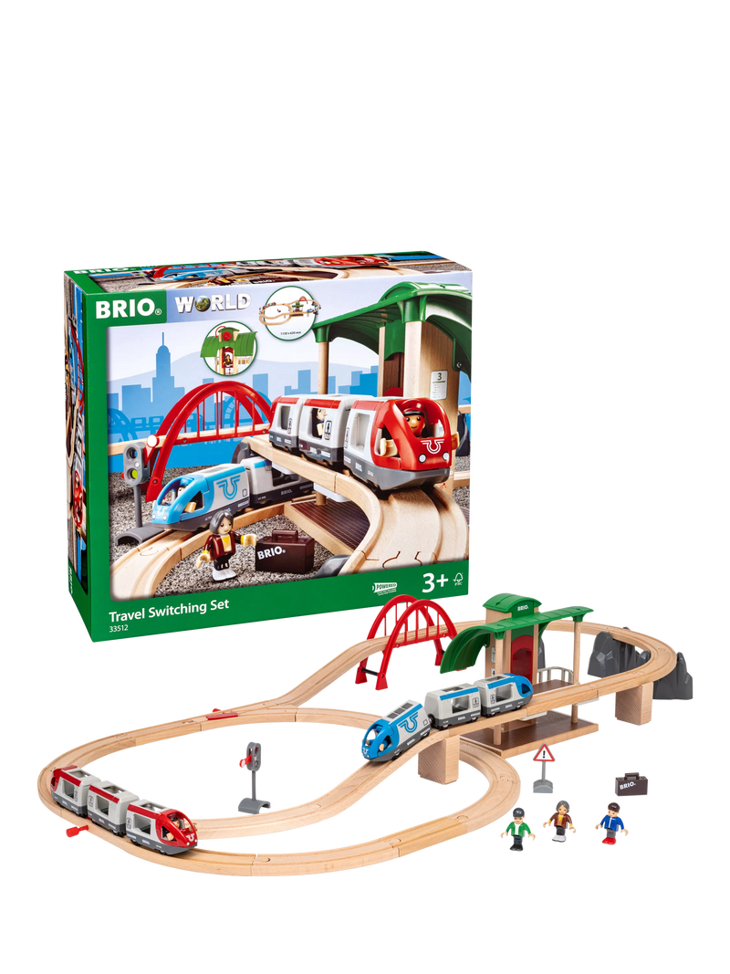 BRIO Travel Switching Train Set, wooden toy imported from the UK
