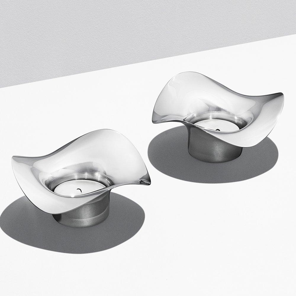 Georg Jensen Cobra tealight holders set of 2, imported from the UK