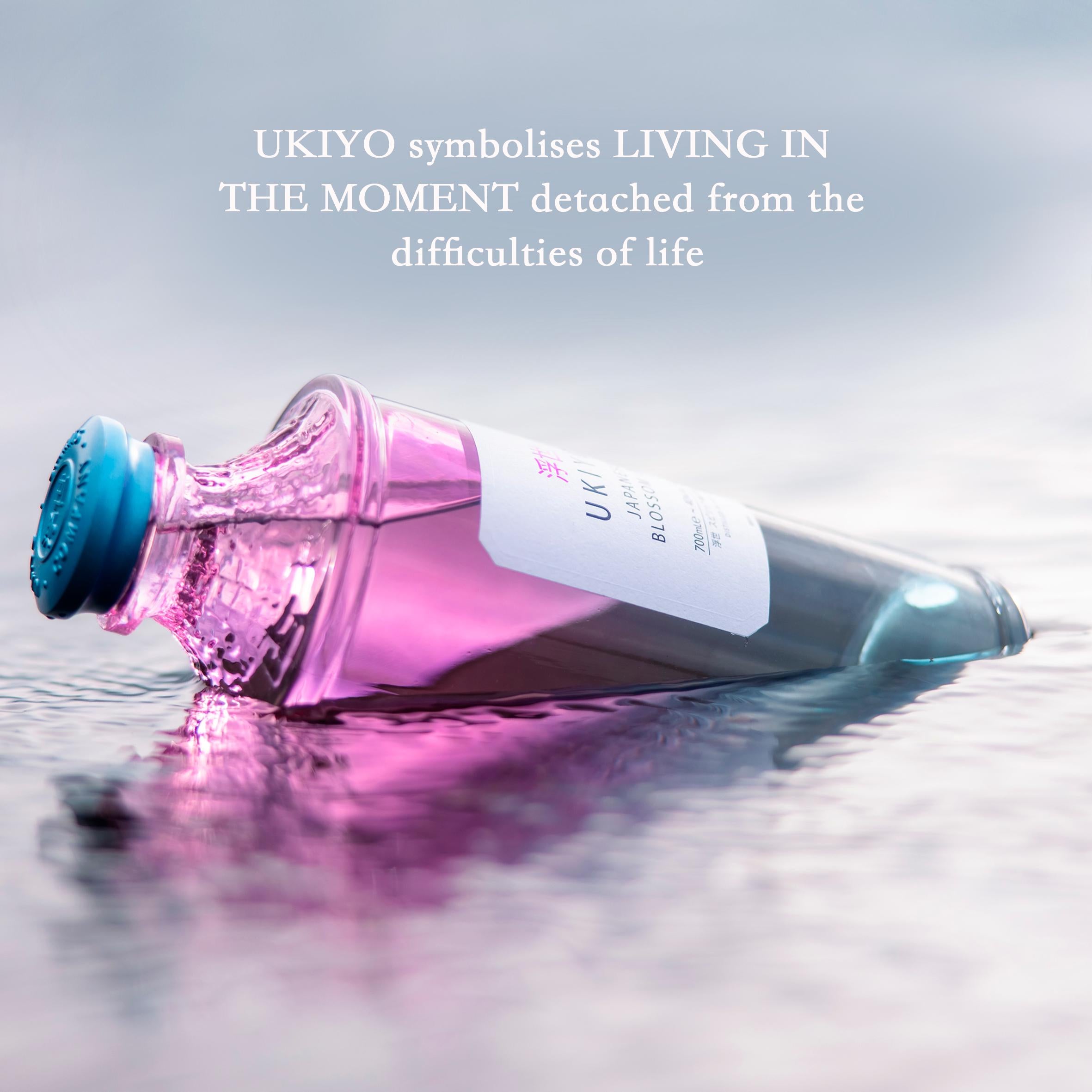 UKIYO Japanese Blossom Gin 700ml glass bottle (British brand)