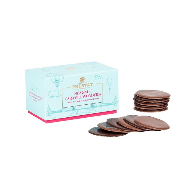 Prestat Caramel & Sea Salt Milk & Dark Chocolate Thins   200g GOODS M&S   