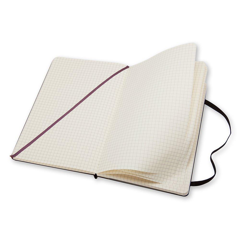 Moleskine large hard cover squared notebook black, UK version
