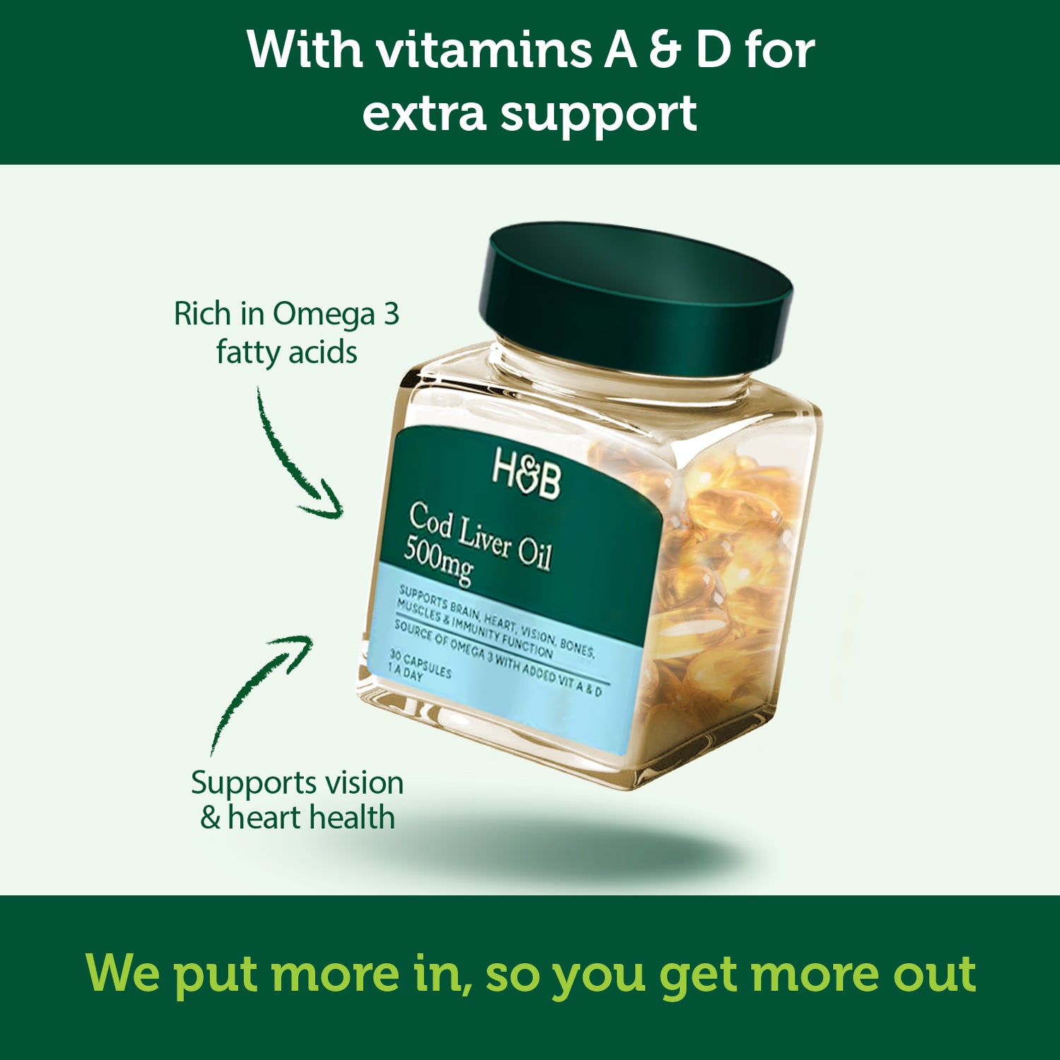 Holland & Barrett pure cod oil 500mg 30, imported from the UK