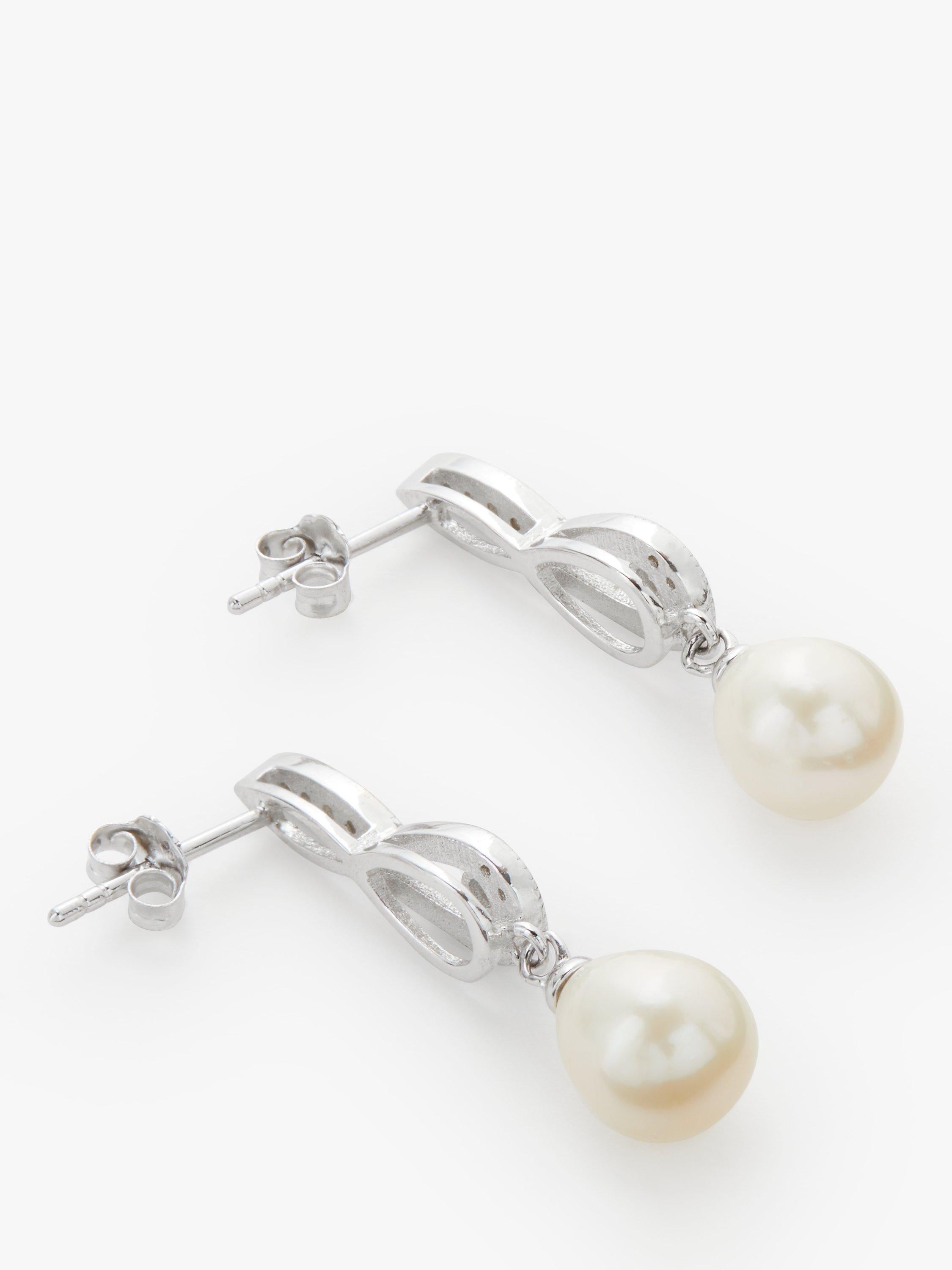 Lido freshwater pearl drop earrings - British product