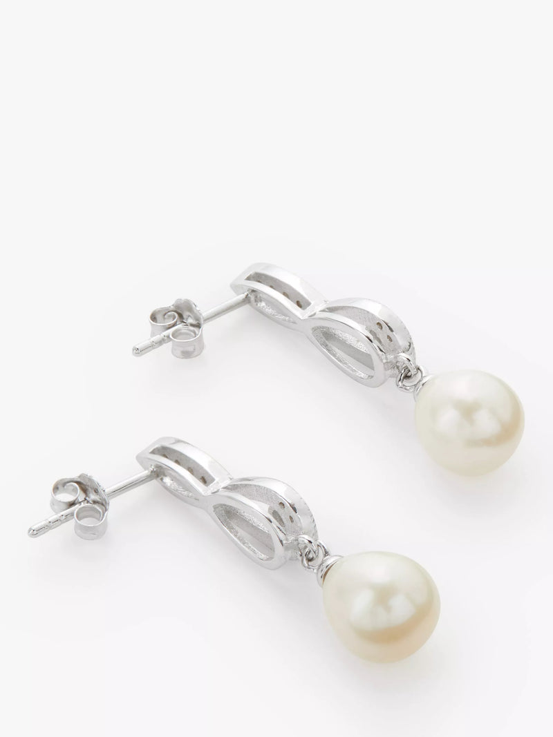 Lido freshwater pearl drop earrings - British product
