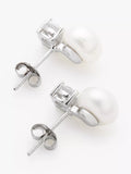 Lido freshwater pearl stud earrings in silver - British product