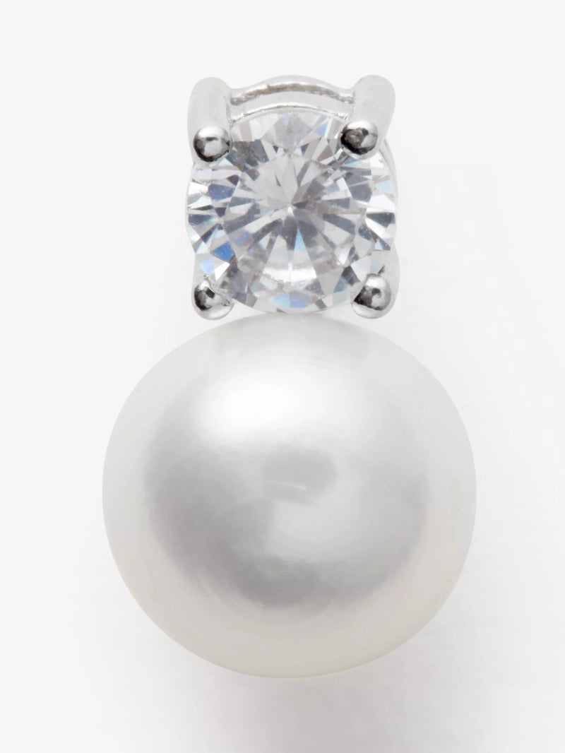 Lido freshwater pearl stud earrings in silver - British product