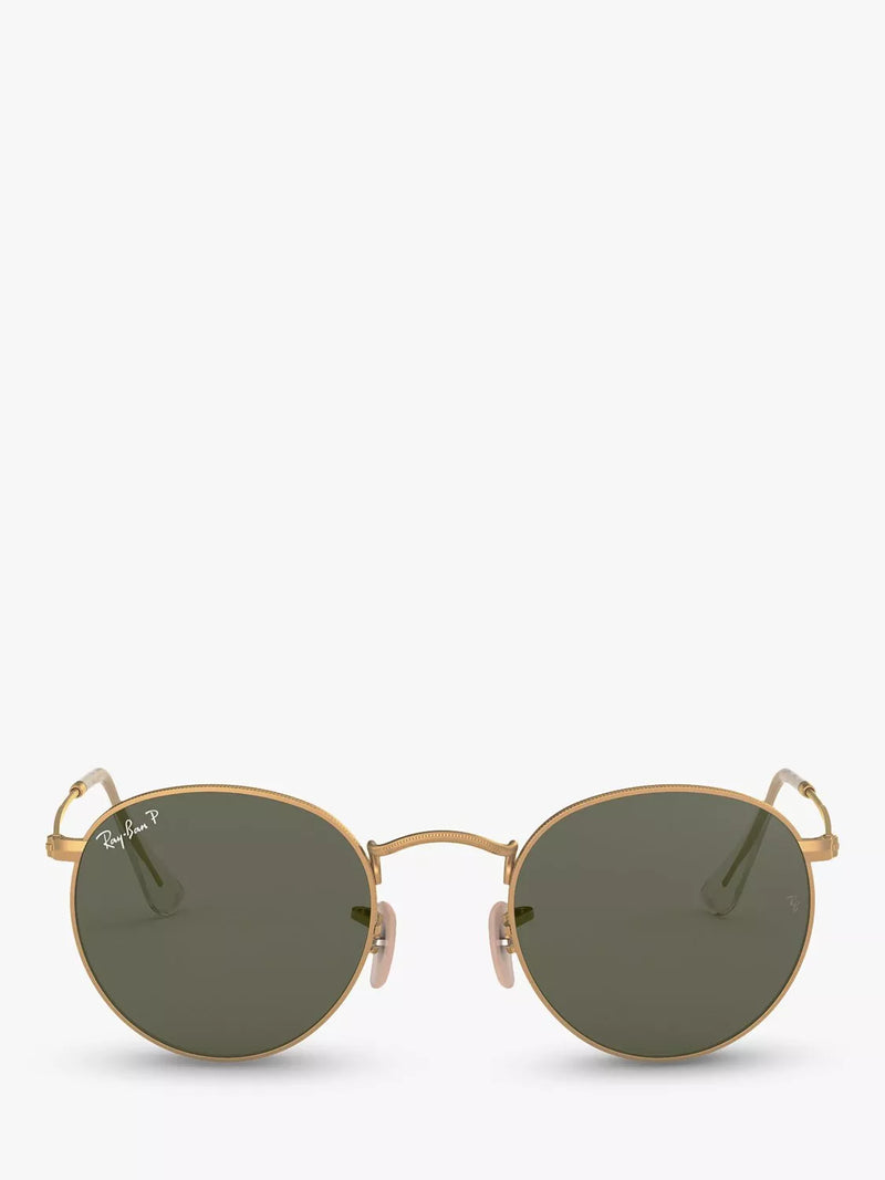 Ray-Ban RB3447 polarised round sunglasses 50mm gold frame (British brand)