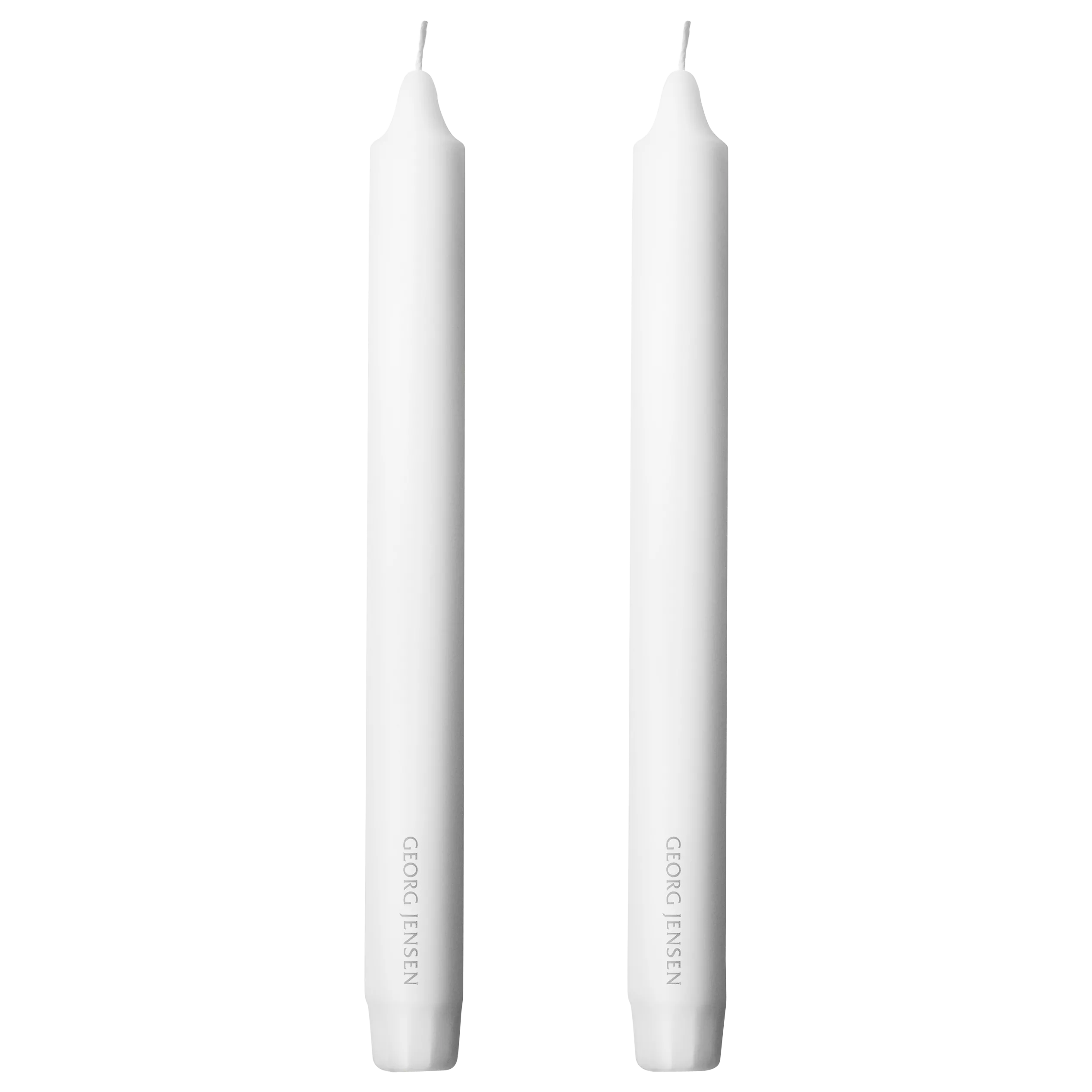 Georg Jensen 2-piece white pillar candle set 24cm, UK version