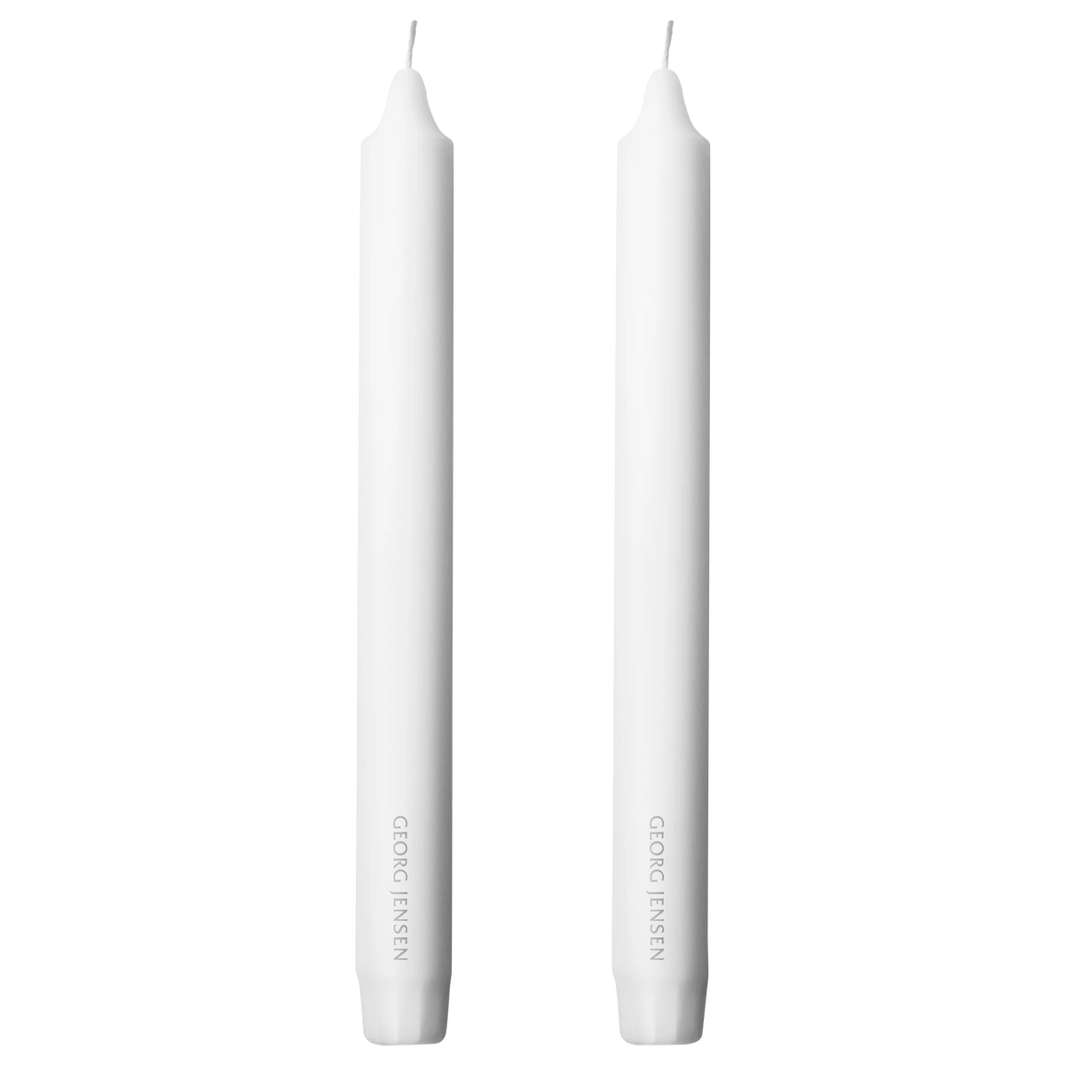 Georg Jensen 2-piece white pillar candle set 24cm, UK version
