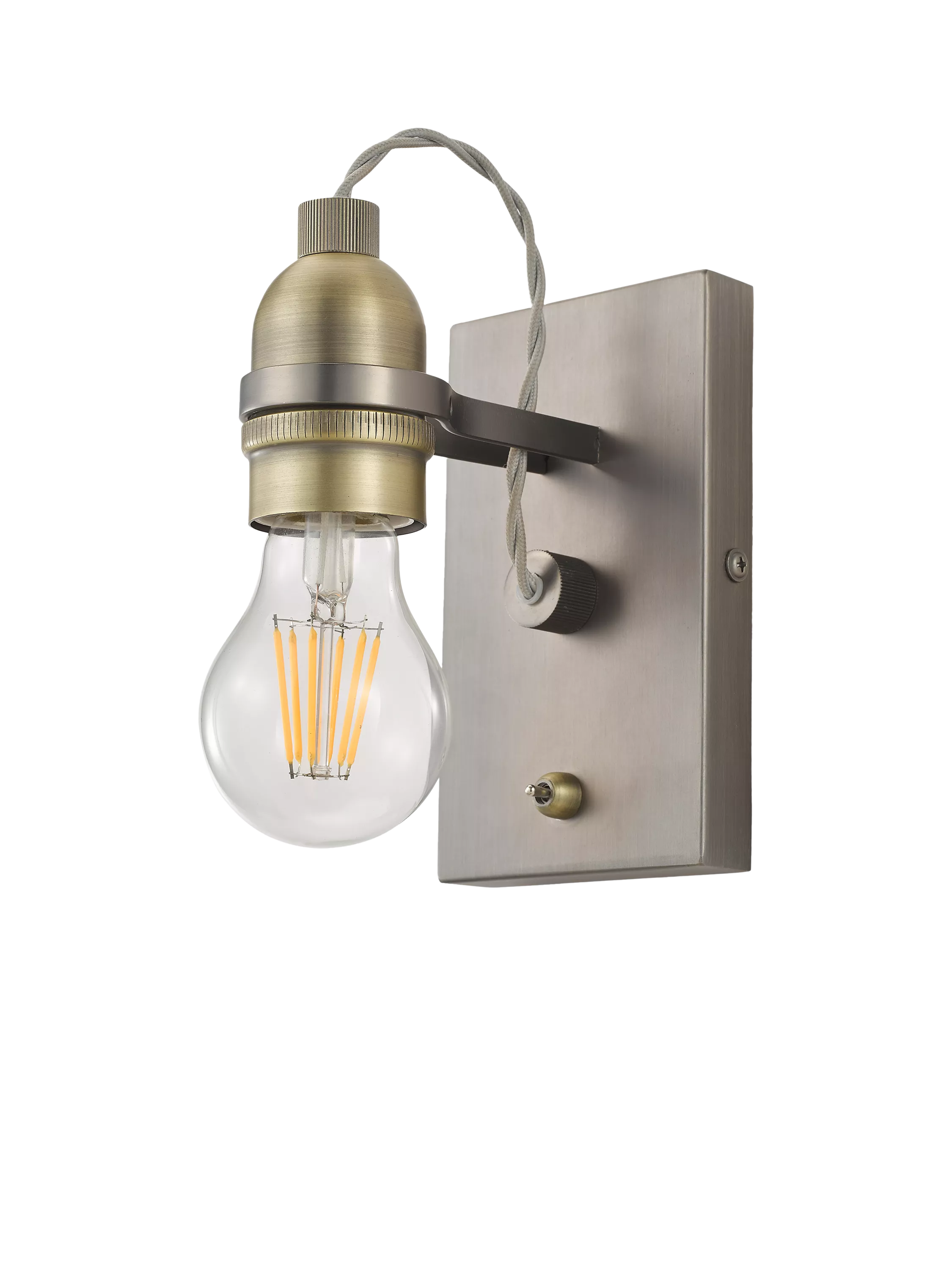 John Lewis Bistro Bulb wall light in antique brass, imported from the UK