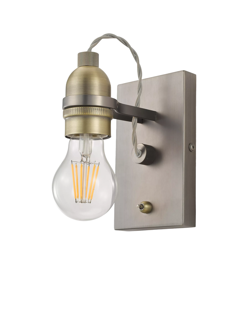 John Lewis Bistro Bulb wall light in antique brass, imported from the UK
