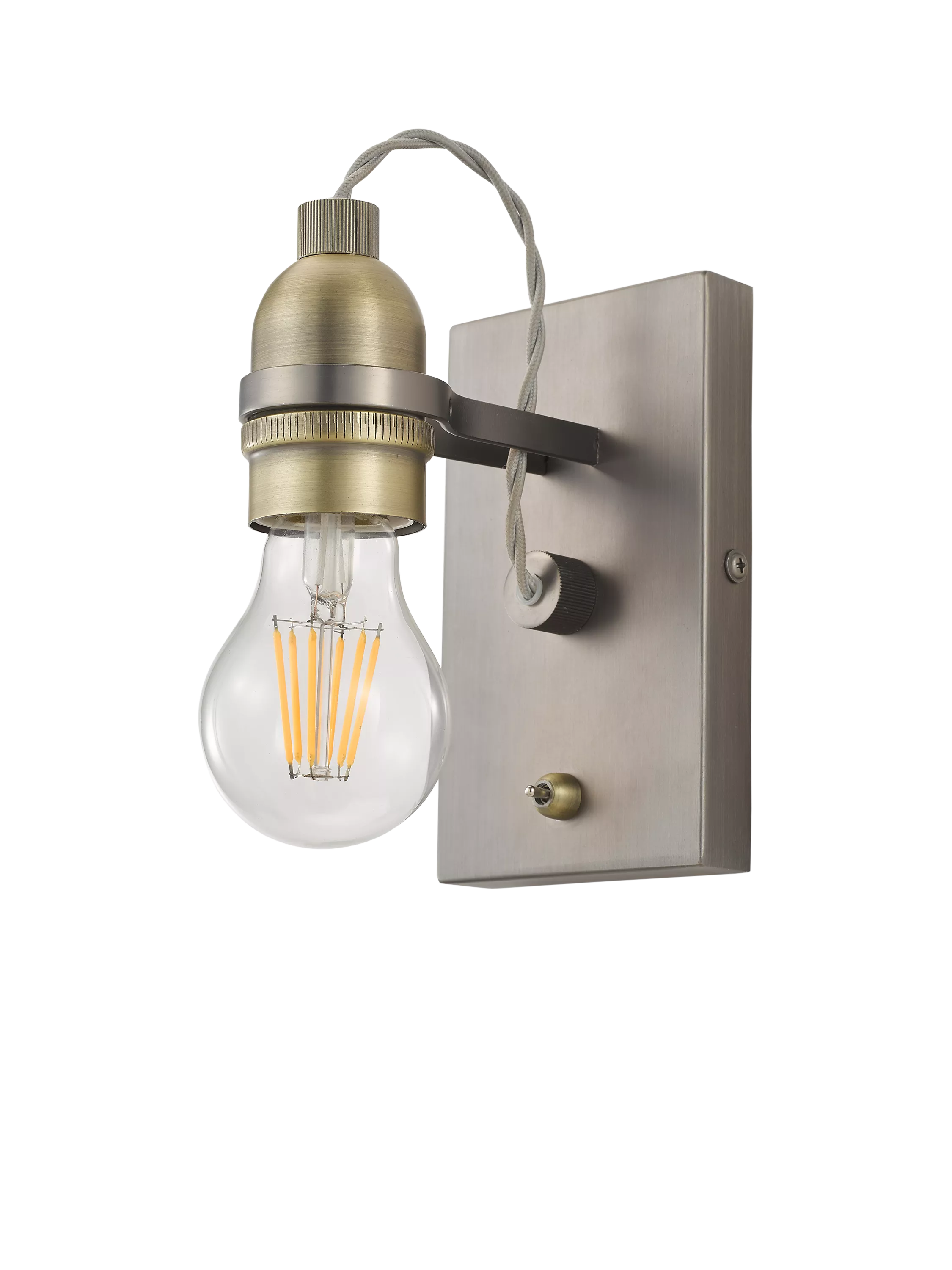 John Lewis Bistro Bulb wall light in antique brass, imported from the UK