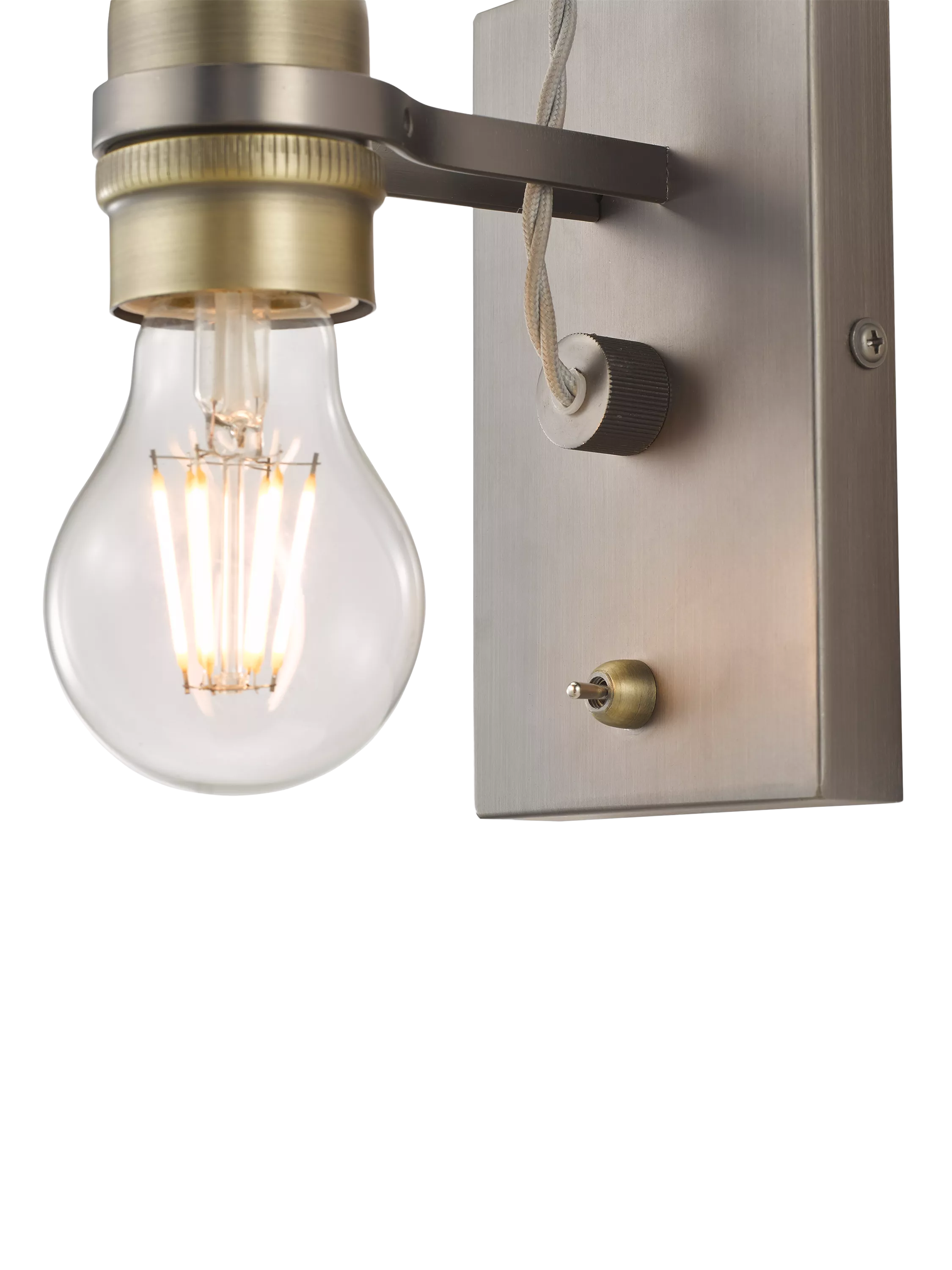 John Lewis Bistro Bulb wall light in antique brass, imported from the UK