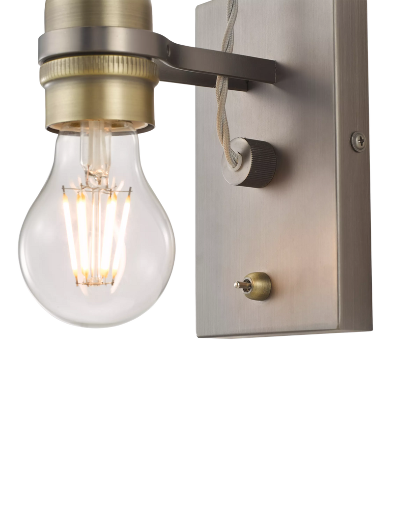John Lewis Bistro Bulb wall light in antique brass, imported from the UK