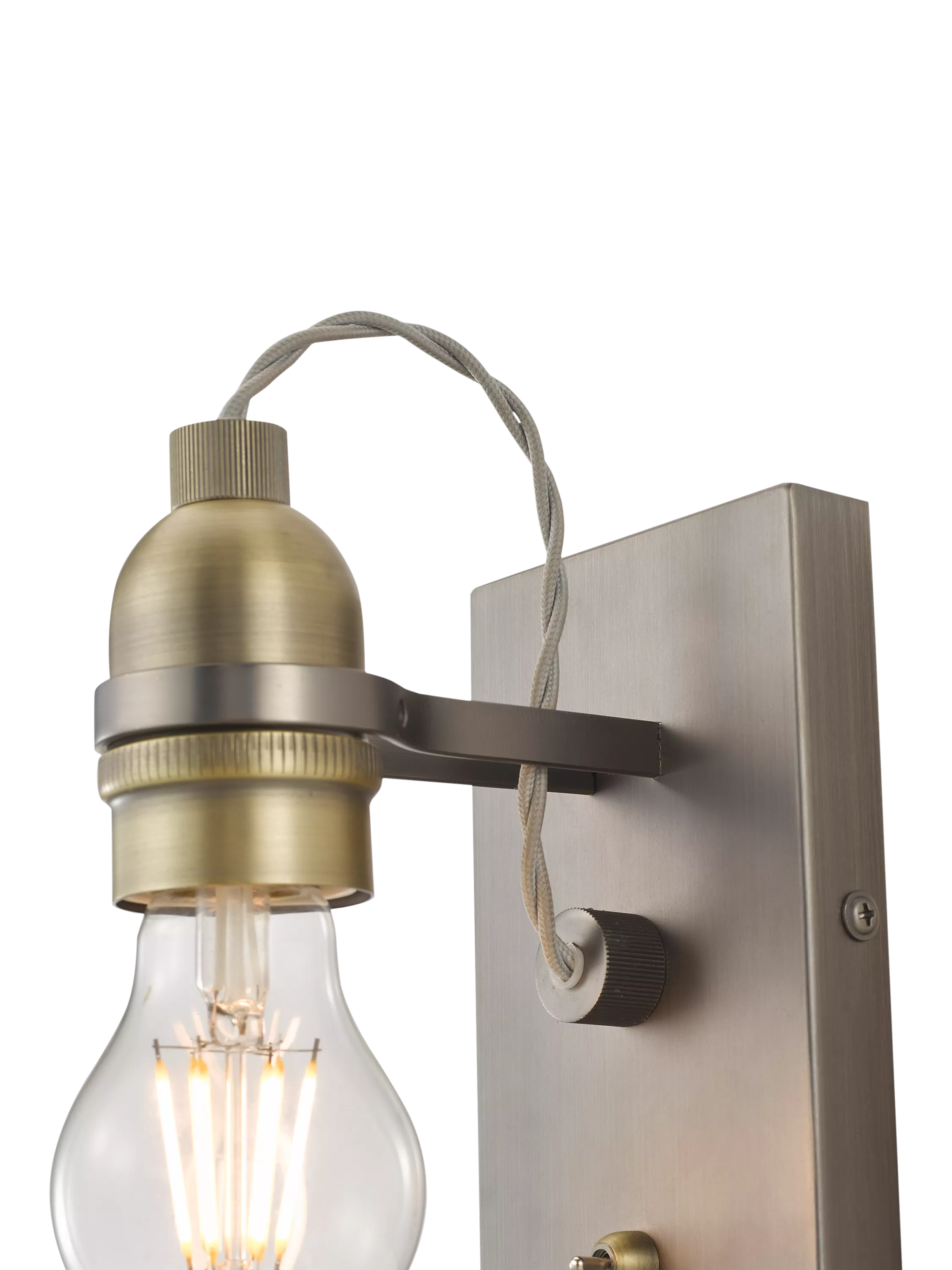 John Lewis Bistro Bulb wall light in antique brass, imported from the UK