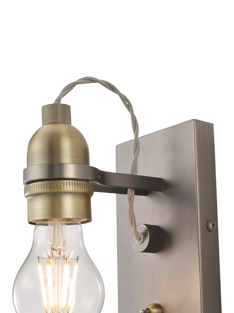 John Lewis Bistro Bulb wall light in antique brass, imported from the UK