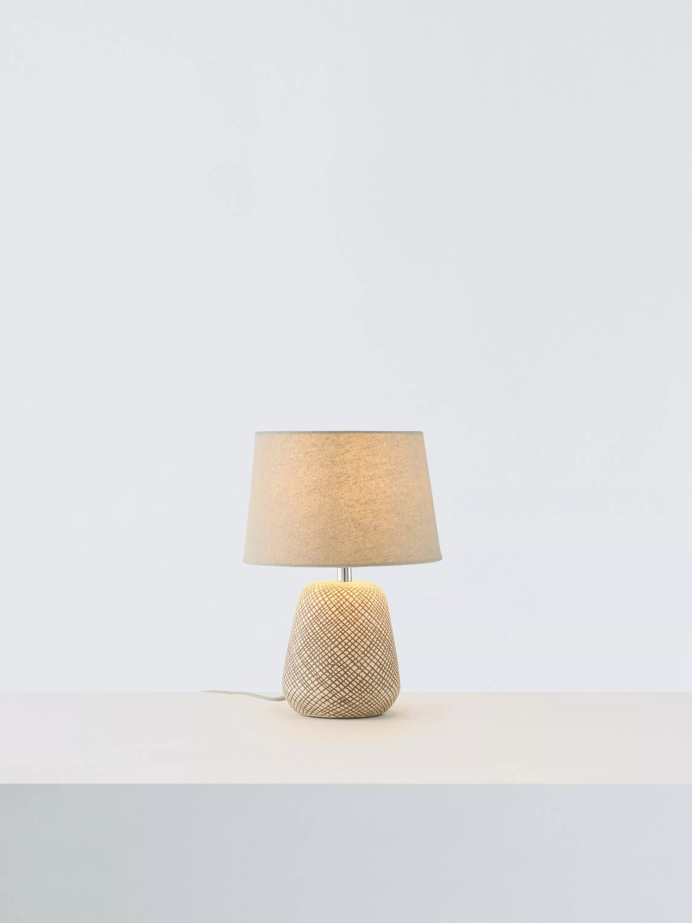 John Lewis Iona small ceramic table lamp grey, UK version