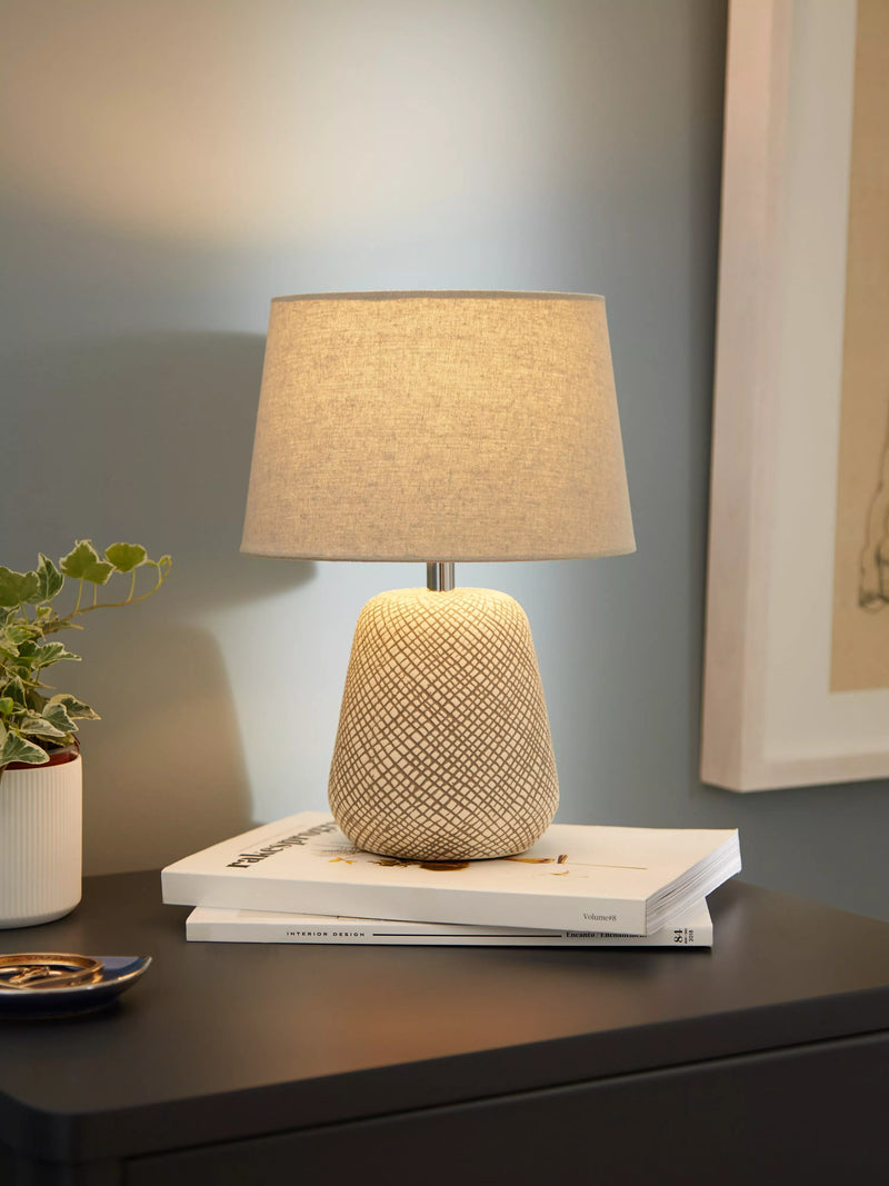 John Lewis Iona small ceramic table lamp grey, UK version