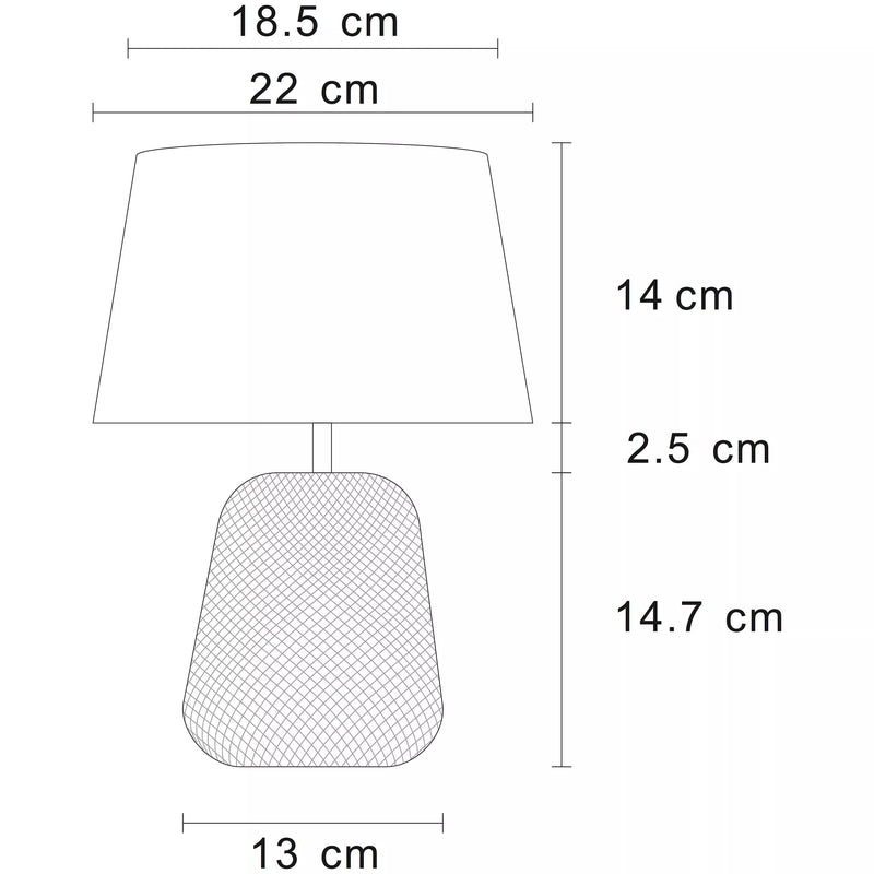 John Lewis Iona small ceramic table lamp grey, UK version