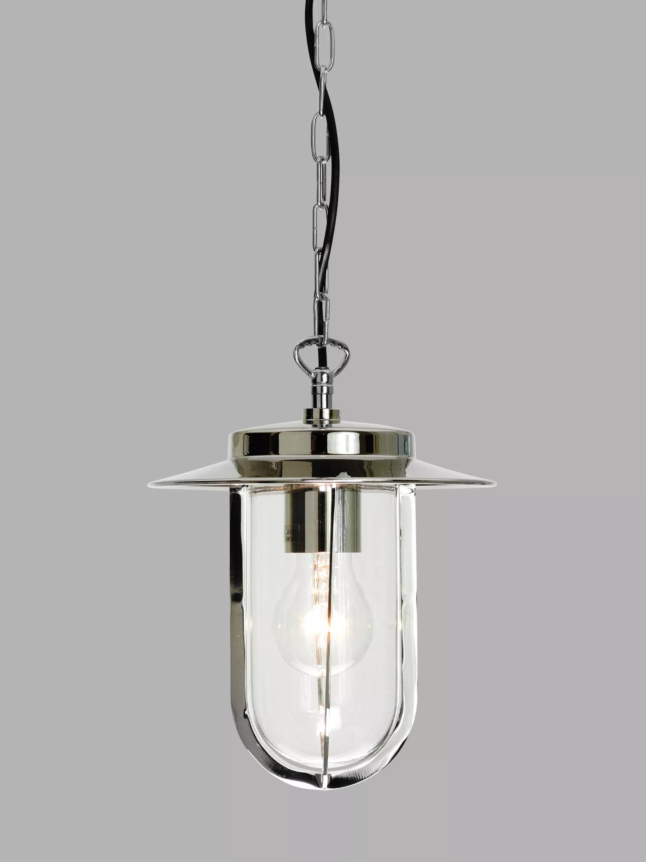 Astro Montparnasse Outdoor Pendant Porch Light, Polished Nickel