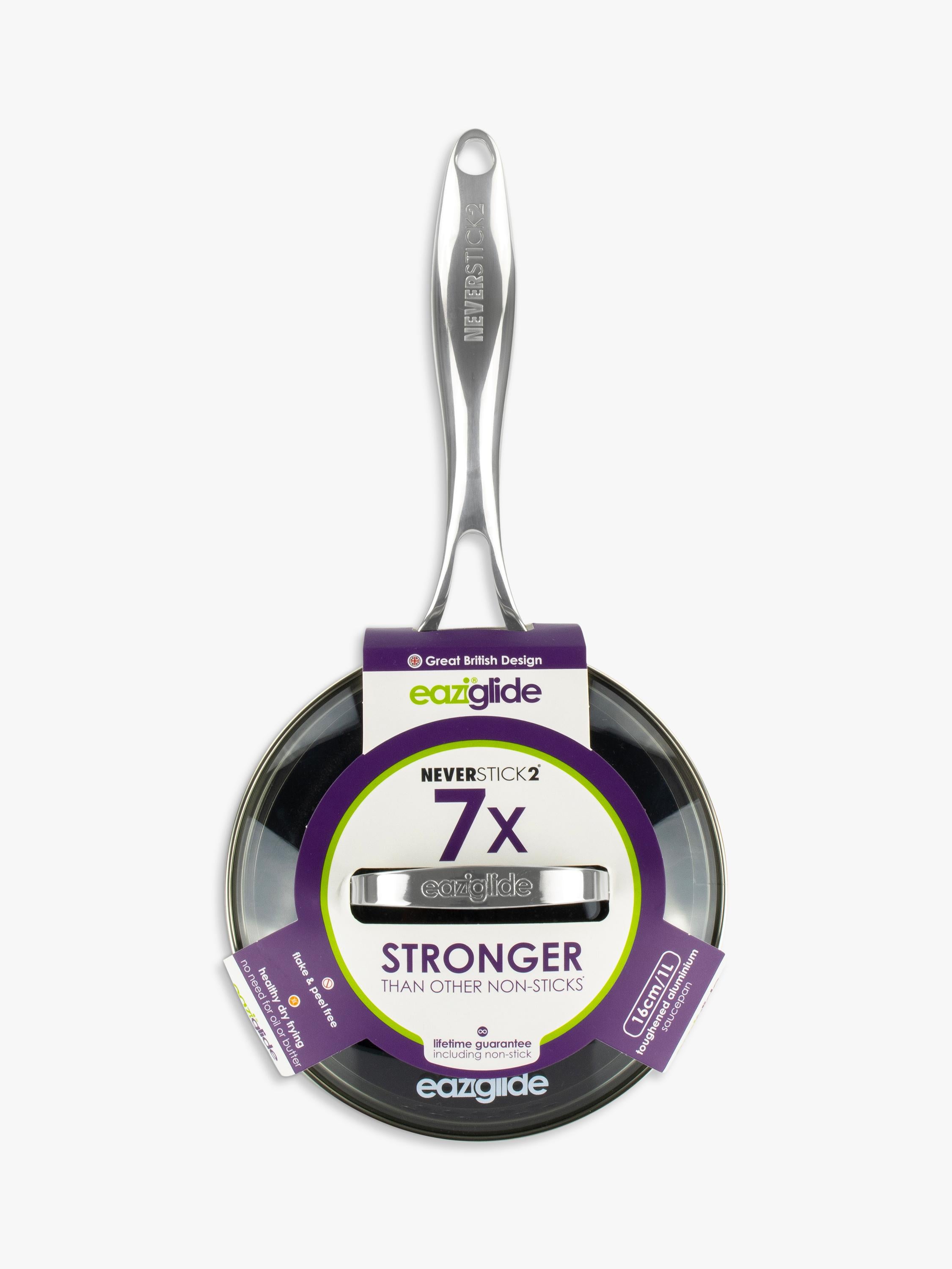 Eaziglide Neverstick2 aluminium non-stick saucepan 16cm - British product