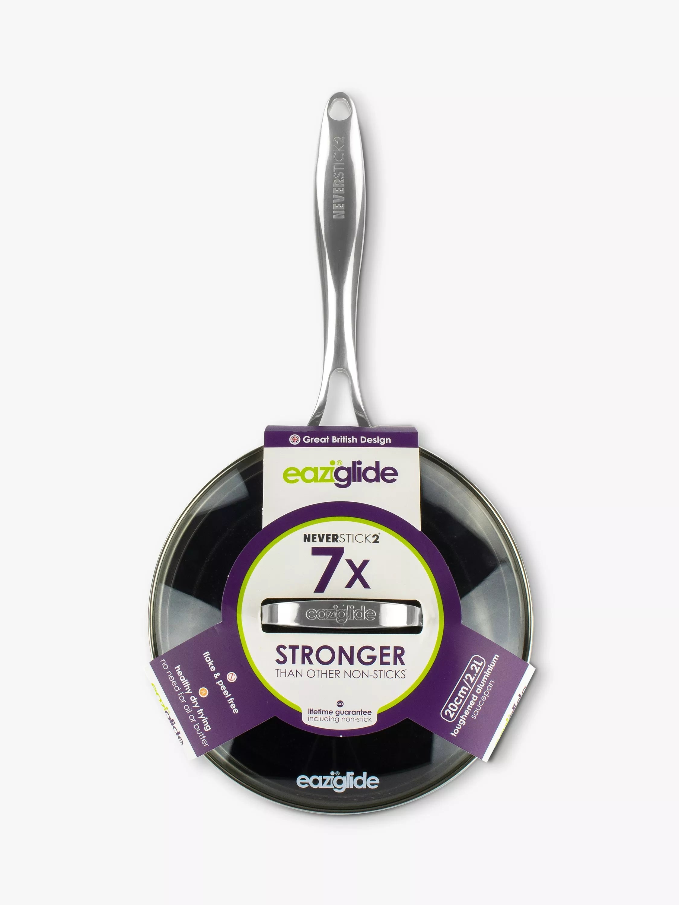 Eaziglide Neverstick2 Aluminium Non-Stick Saucepan 20cm - British product