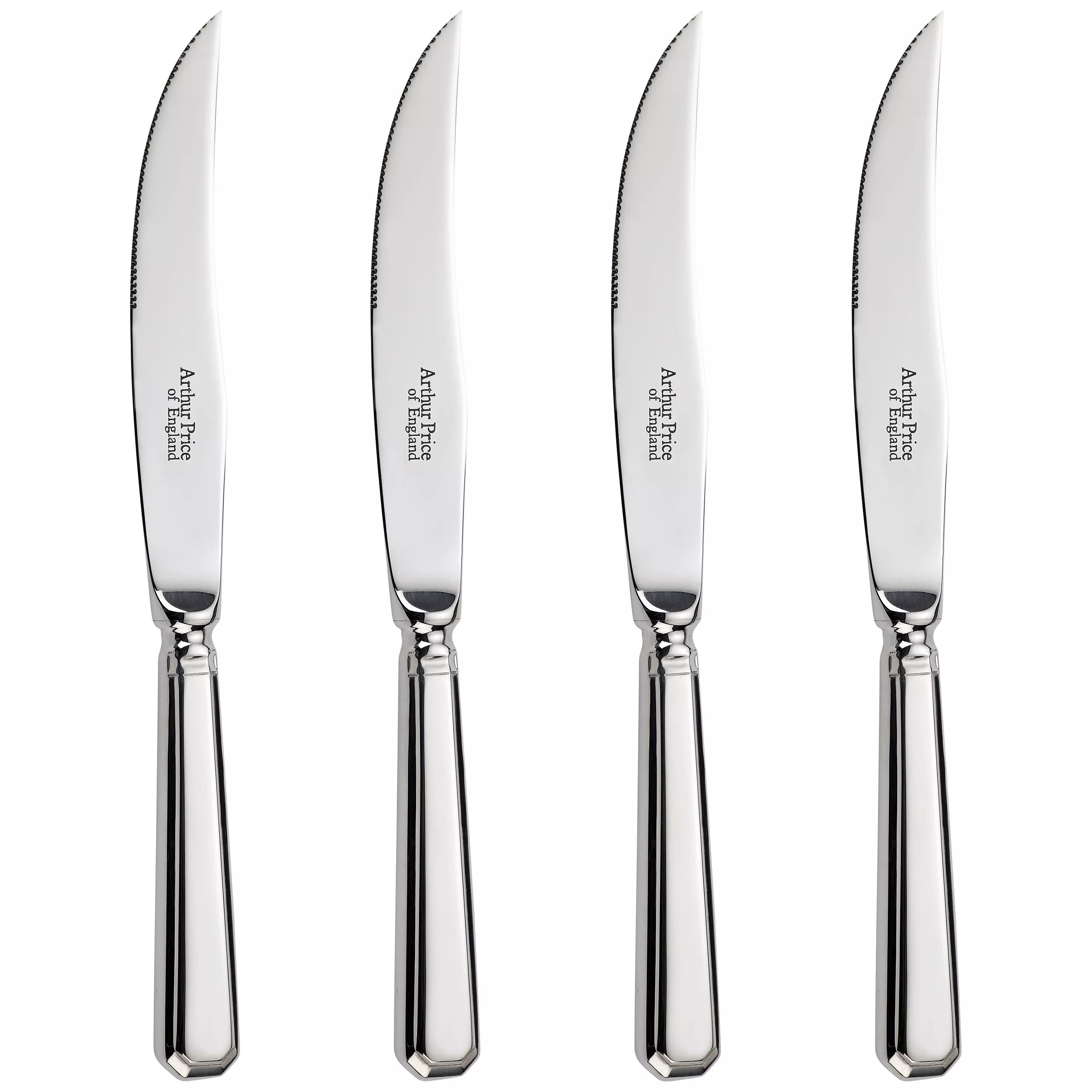 Arthur Price Grecian stainless steel steak knives set of 4 - British product