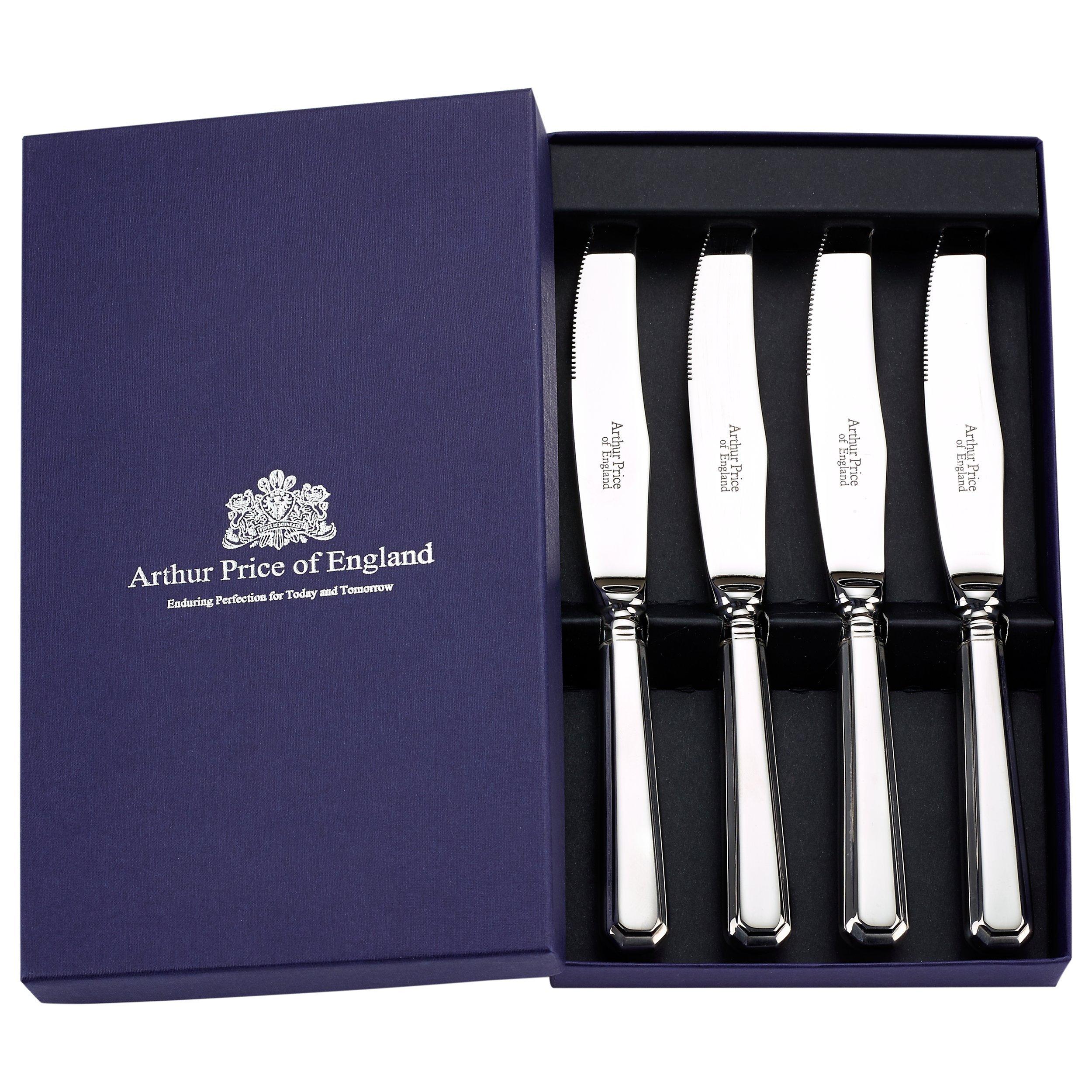 Arthur Price Grecian stainless steel steak knives set of 4 - British product