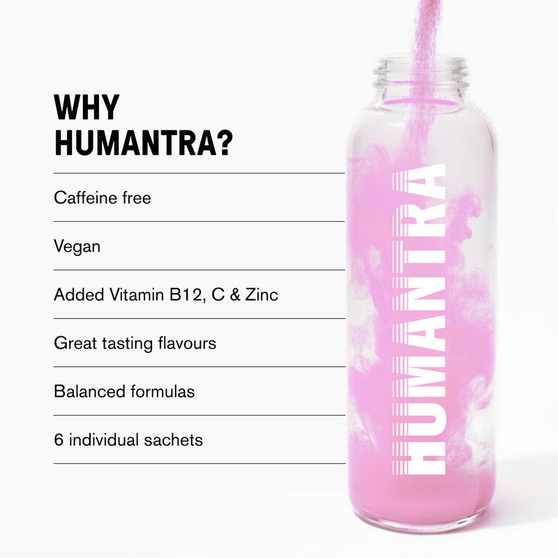 Humantra lychee zero sugar electrolyte drink sachets 6x3.9g, imported from the UK