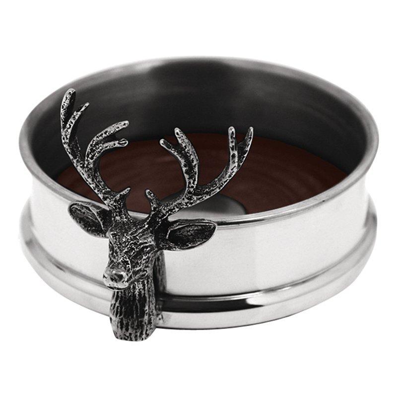 English Pewter Company stag head bottle coaster - British product
