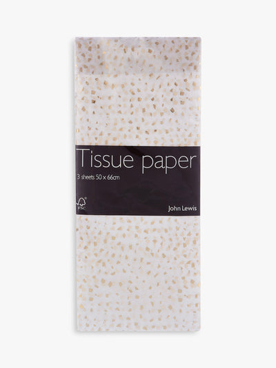Papier de soie à paillettes dorées 3 feuilles