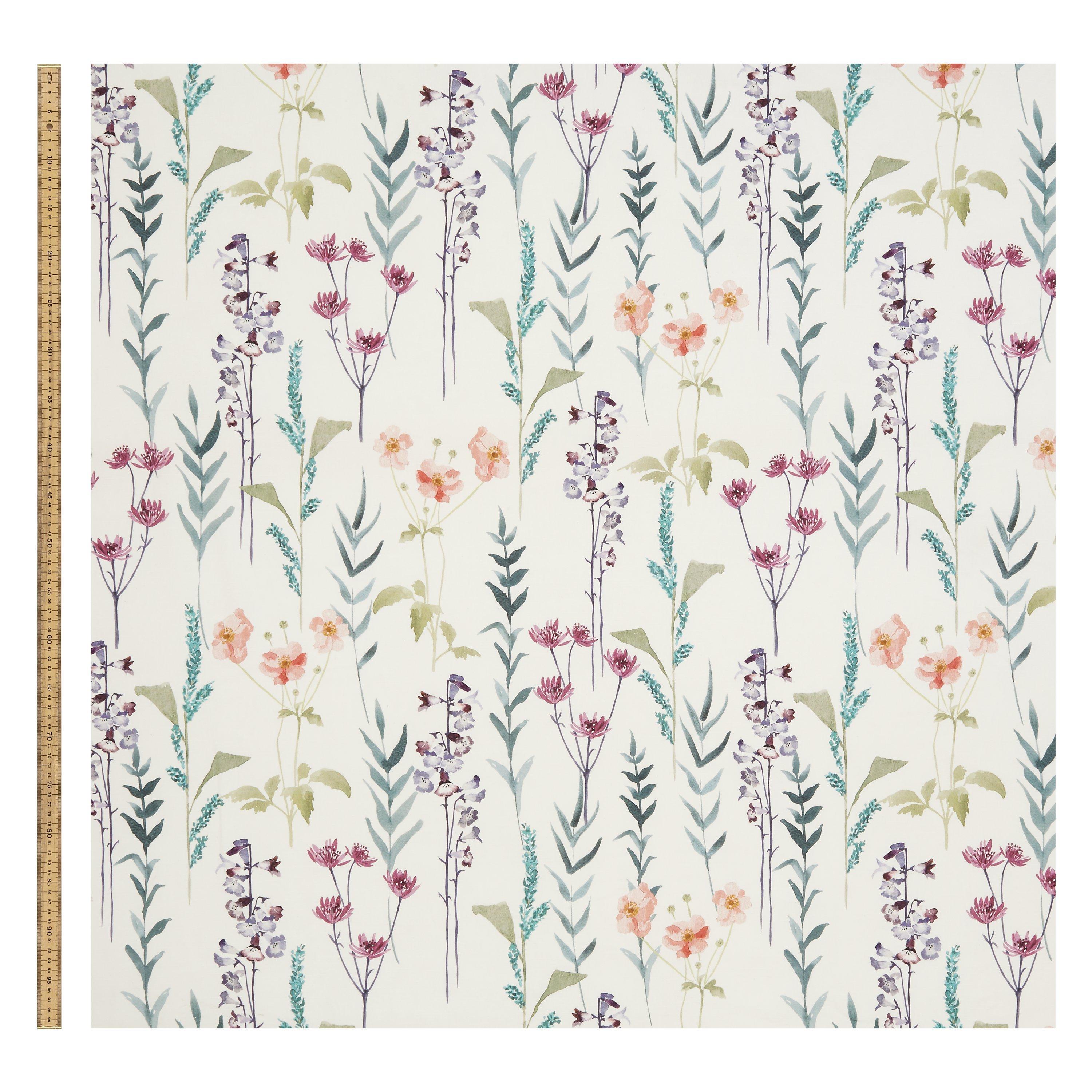 John Lewis Longstock floral furnishing fabric in multi colour, UK version