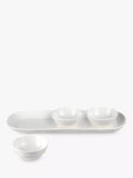 Sophie Conran for Portmeirion Porcelain Dip Bowls On Tray, Set of 3, White