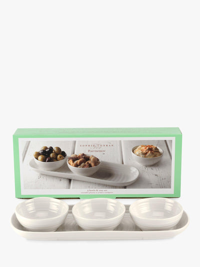 John Lewis Porzellan-Dippschalen-Set mit Tablett, 3-teilig, Weiß - Online bei McGrocer kaufen