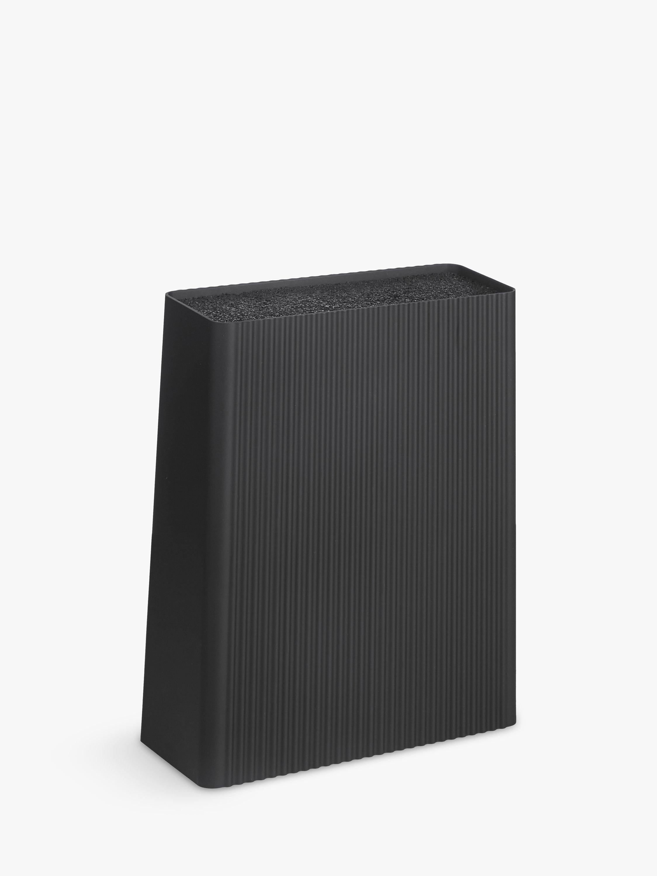 John Lewis contemporary black empty knife block, UK version