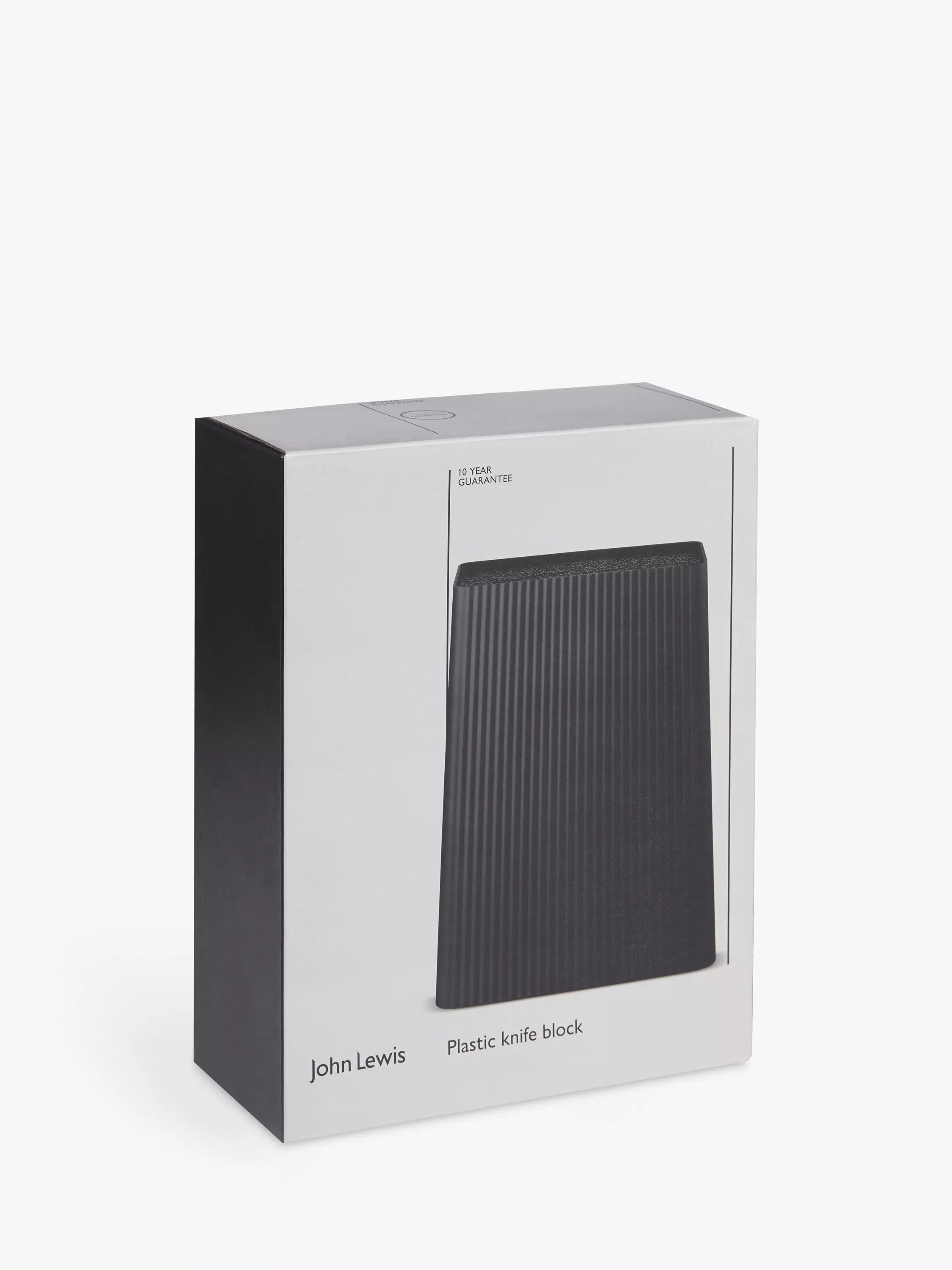 John Lewis contemporary black empty knife block, UK version