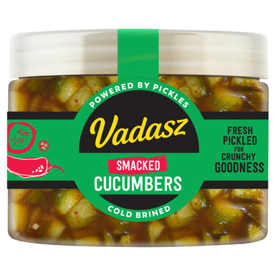 Sainsburys Vadasz Smacked Cucumbers with Chilli and Garlic Cucumber Pickle 400g- Buy online at McGrocer
