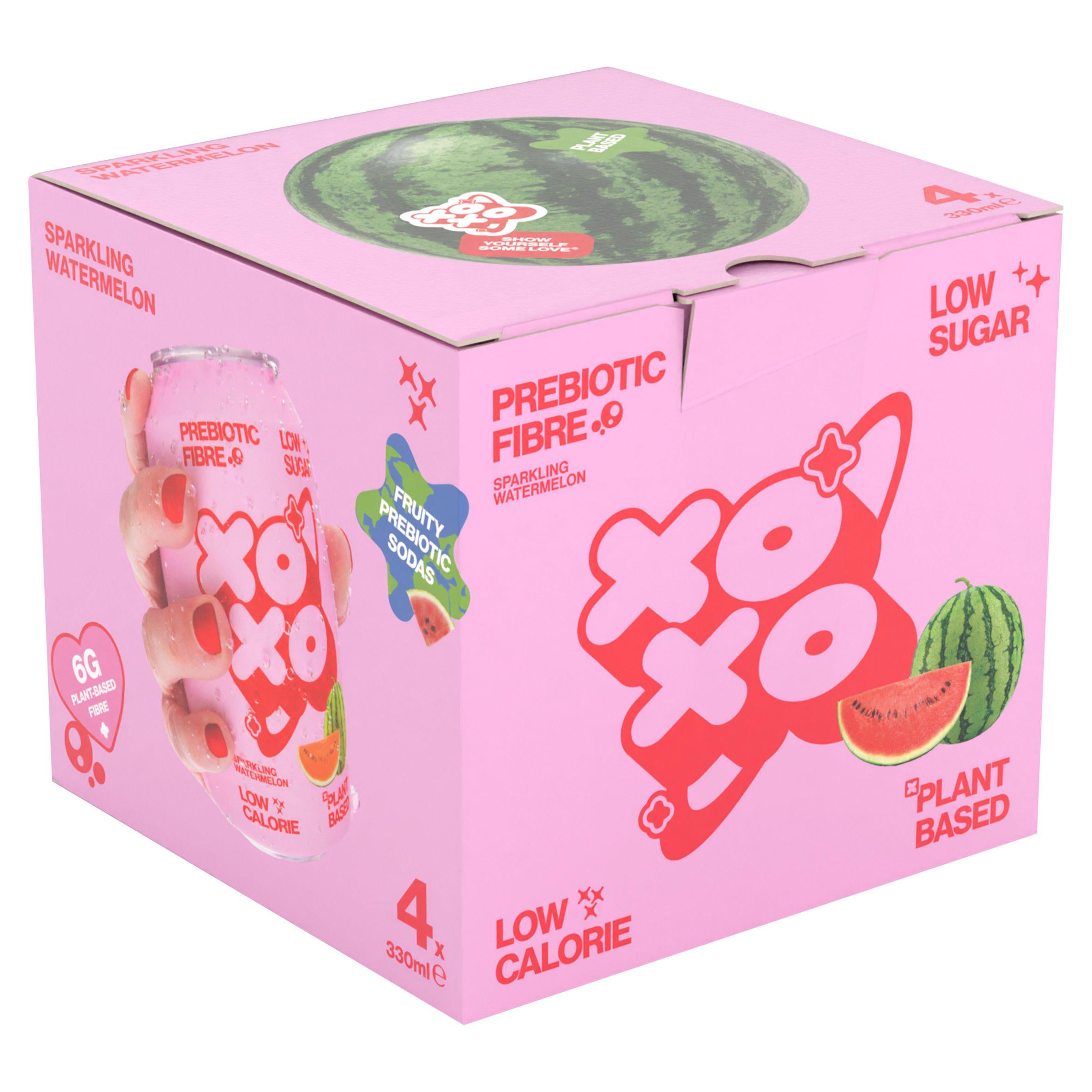 XOXO sparkling watermelon soda 4x330ml - British product