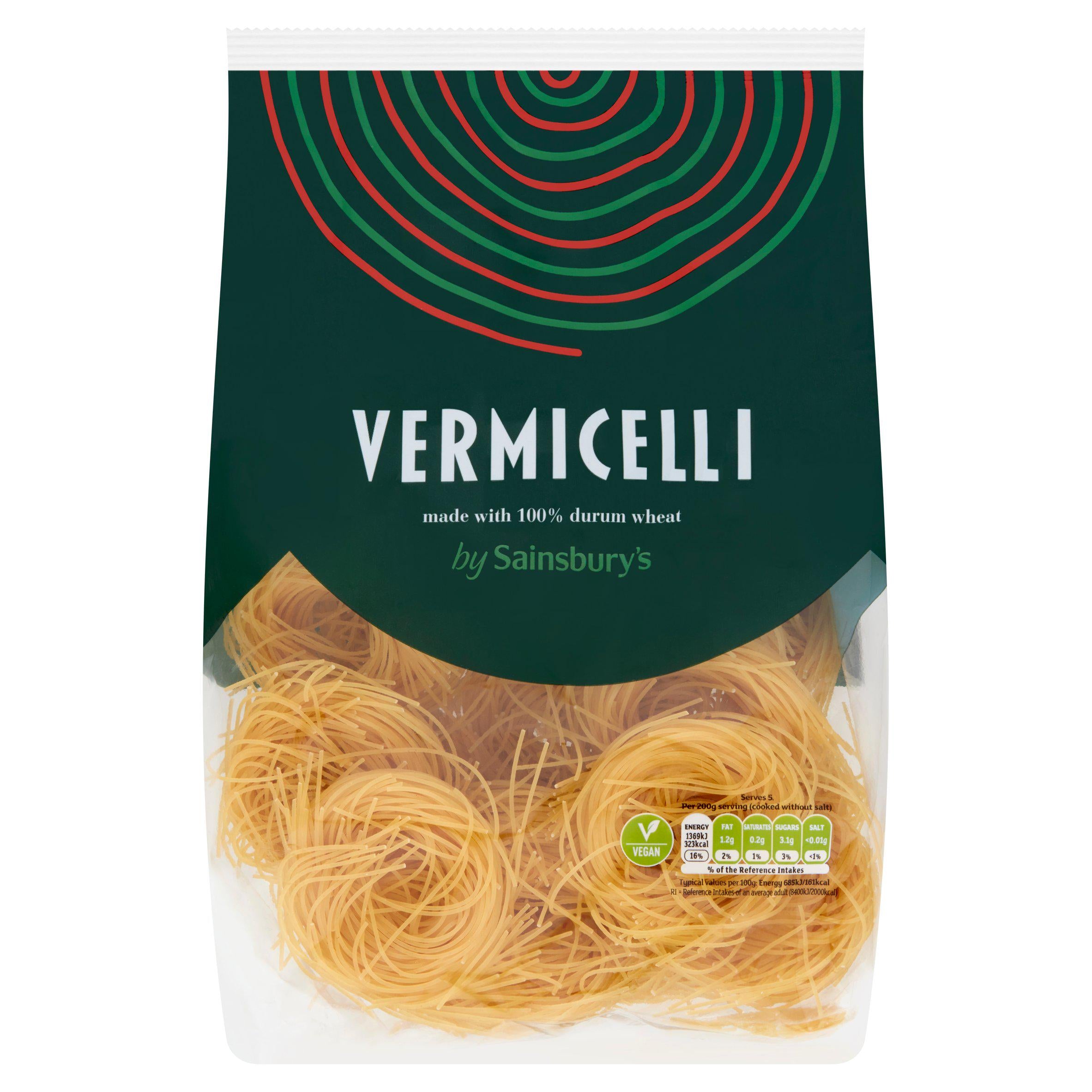 Sainsbury's vermicelli pasta 500g (British brand)